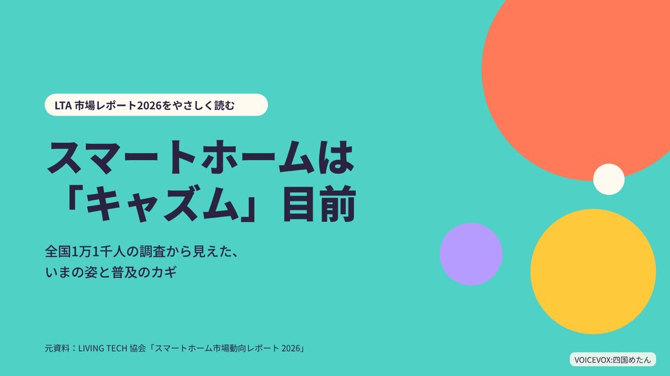 LTA：スマートホームは「キャズム」目前の動画の表紙